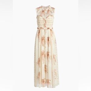 Ulla Johnson Kasia Printed Silk Chiffon Midi-Dress size 6 NWT